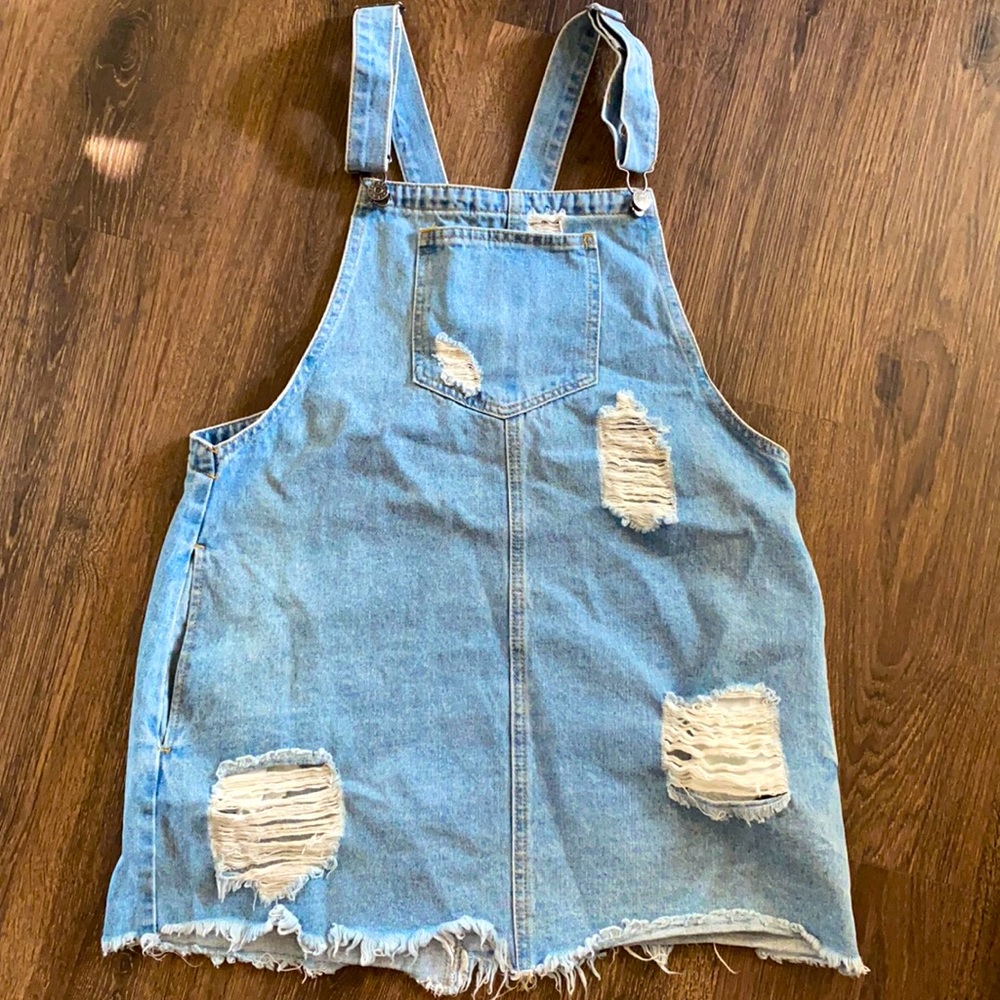 Cello, Jean Overall Dress, Size L